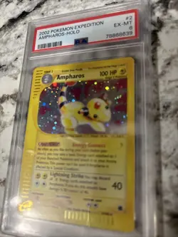 Ampharos Holo 2/165 PSA 6 Pokemon Expedition 2002 Base Set Holo - Image 3