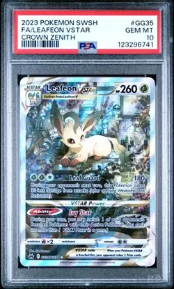 LEAFEON VSTAR Crown Zenith Holo Trainer Gallery #GG35 PSA 10 Pokemon - Image 1