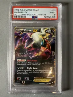 Pokemon TCG Darkrai EX 2012 Promo 63/108 World Championship Pesadelo Prism PSA 9 - Image 1