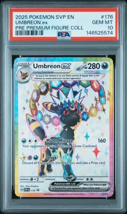 2025 POKEMON SVP EN-SV BLACK STAR PROMO #176 UMBREON EX PSA 10 - Image 1