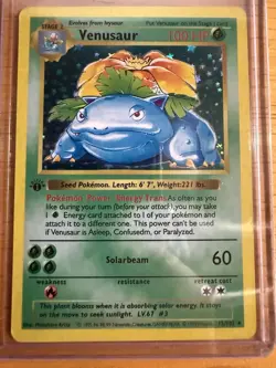 Fan Made Prop 1999 POKEMON BASE SET 1ST EDITION #15 VENUSAUR-HOLO RARE NM - Image 1