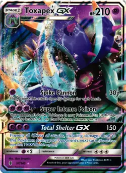 Pokemon TCG Toxapex GX Ultra Rare SM Guardians Rising 57/145 NM - Image 1