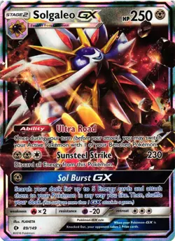 Pokemon TCG Solgaleo GX 89/149 SM Base Set Ultra Rare Holo NM - Image 1