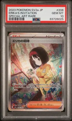 PSA 10 2023 POKEMON JAPANESE SV2A-POKEMON 151 #206 ERIKA'S INVITATION SAR - Image 1
