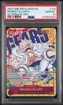 2023 One Piece OP05 EN Alternate Art #119 Monkey D. Luffy PSA 10 GEM MINT - Image 1