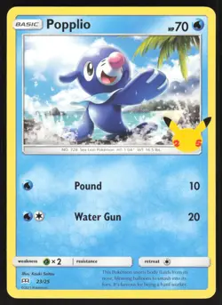 2021 Popplio 23/25 Celebrations Pokemon Card - Image 1