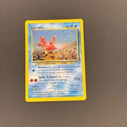 Pokemon TCG Corsola 37/75 Neo Discovery Regular Card Yuka Morii HP - Image 1