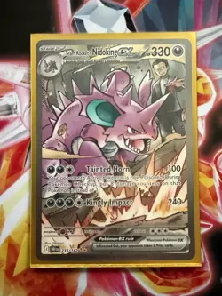 Pokemon Card Team Rocket's Nidoking ex - 233/182 - SV10: Destined Rivals (DRI) - Image 3