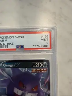 Pokemon TCG Gengar v Fusion Strike Holo Ultra Rare Card 156/264 PSA 9 - Image 2