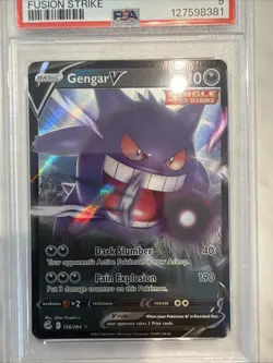 Pokemon TCG Gengar v Fusion Strike Holo Ultra Rare Card 156/264 PSA 9 - Image 3