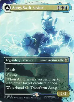 Aang, Swift Savior (0298) (Borderless) FOIL 298 TLA Avatar The Last Airbender NM - Image 1