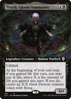 1x Tivash, Gloom Summoner - Extended Art NM Eng MTG - Commander 2021 - Image 1