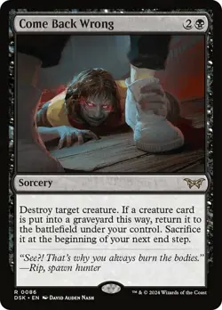 1x Come Back Wrong (0086) NM-Mint, English Duskmourn: House of Horror MTG Magic - Image 1