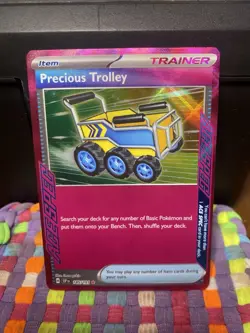 Pokemon TCG Precious Trolley Ace Spec Trainer SV08 Surging Sparks 185/191 NM - Image 1