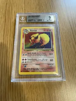 1999 POKEMON JUNGLE - UNLIMITED - RARE #3/64 FLAREON BGS 9 - Image 1