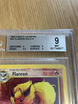 1999 POKEMON JUNGLE - UNLIMITED - RARE #3/64 FLAREON BGS 9 - Image 3