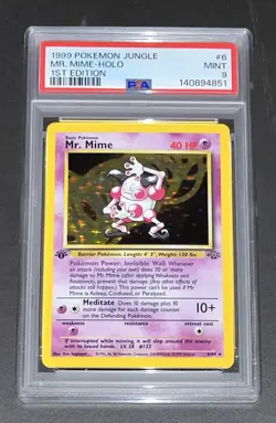 Mr. Mime Holo 6/64 1st Edition - 1999 Jungle Pokemon PSA 9 - Image 1