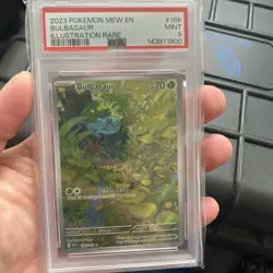 2023 POKEMON MEW EN BULBASAUR #166 PSA 9 MINT ILLUSTRATION RARE ENGLISH - Image 1
