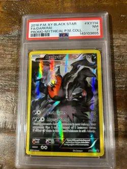 Pokemon 2014 Black Star Promo Mythical Collection Full Art DARKRAI #XY114 PSA 7 - Image 1