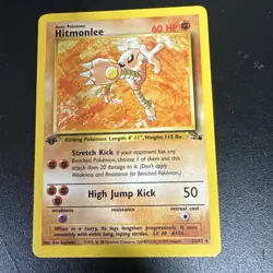 Pokemon TCG Hitmonlee 22/62 Fossil Set Non-Holo Card 1st Edition - Image 1