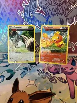 2015 Pokemon TCG Full Art Non Holo Lot (2) Bunnelby 121/160 Torchic 26/160 - Image 1