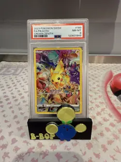 2023 POKEMON SWORD & SHIELD CROWN ZENITH #160 FULL ART/PIKACHU PSA 8 - Image 1
