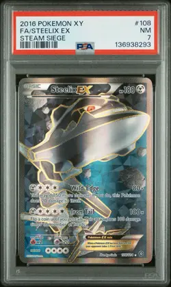 2016 Pokemon Xy Steam Siege Fa/steelix Ex 108 PSA 7 - Image 1