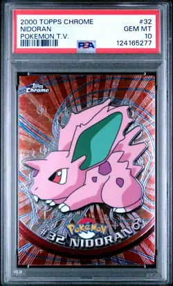 2000 TOPPS CHROME POKEMON T.V. #32 NIDORAN PSA 10 - Image 1