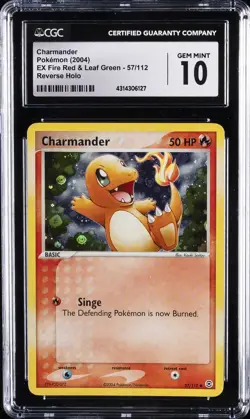 2004 POKEMON EX FIRE RED & LEAF GREEN, REVERSE HOLO CHARMANDER CGC 10 GEM MINT - Image 1