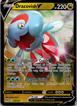 Dracovish V - 114/172 Ultra Rare Brilliant Stars NM Pokemon TCG Holo Foil SWSH - Image 1