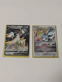 Pokemon Arceus VSTAR-Arceus V Metal Promo Holo Card Lot - Image 1