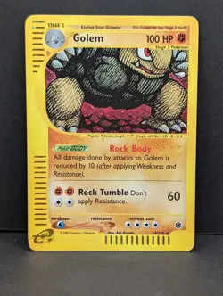 Golem 014/165 Expedition Base Set Holo Rare Pokemon TCG Nintendo e-reader LP+ - Image 1