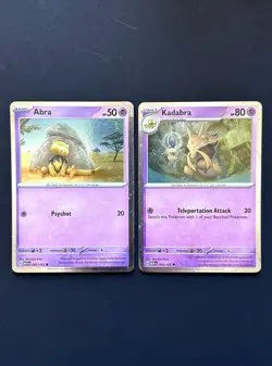 Abra 063/165 Kadabra 064/165 Pixelated Cosmos Holo Promo S&V 151 Pokemon - NM - Image 1