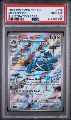 Pokemon TCG Metagross 178/162 Temporal Forces Illustration PSA 10 - Image 1
