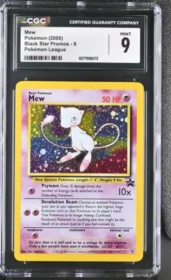 Mew Promo 9 Holo CGC 9 Black Star Promo Pokemon League 2000 Holo Pokemon Card - Image 1