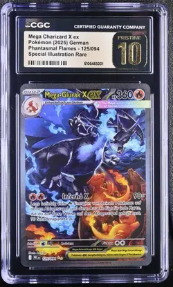 Mega Glurak Charizard X ex 125/094 Pokemon - CGC 10 Pristine, NO PSA Pop Count 7 - Image 1