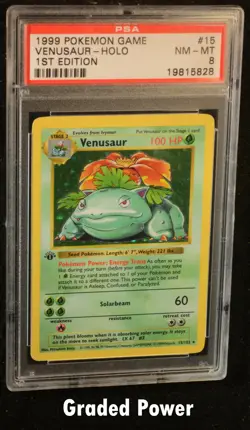 Pokemon Base Set 1st Edition Venusaur PSA 8 HOLO (5828) - Image 1