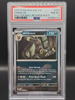 Pokemon TCG Umbreon Masterball 059/131 PSA 8 - Image 1