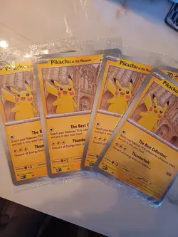 4 x Pikachu At The Museum Jumbo Sealed Promo-Pokemon X Natural HistoryMuseum TCG - Image 1