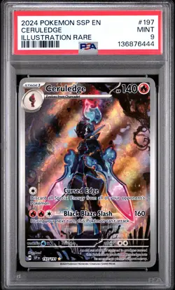 2024 POKEMON SSP EN-SURGING SPARKS ILLUSTRATION RARE #197 CERULEDGE PSA 9 - Image 1