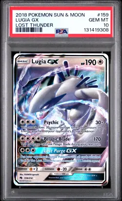 2018 POKEMON SUN & MOON LOST THUNDER #159 LUGIA GX PSA 10 - Image 1