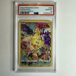 2023 Pokemon Pikachu 160/159 Crown Zenith (CRZ) SWSH Full Art Secret Rare PSA 10 - Image 1