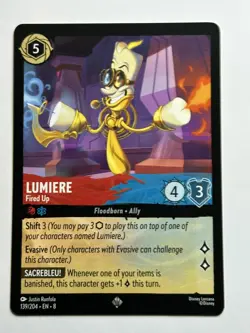 Lumiere - Fired Up Super Rare Reign of Jafar 139/204 NM Lorcana Card - Image 1