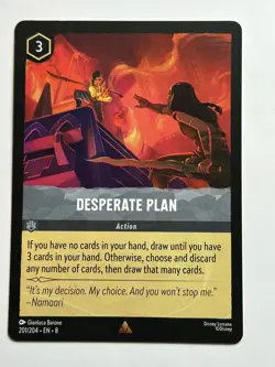 Desperate Plan Rare Reign of Jafar 201/204 NM Lorcana Card - Image 1