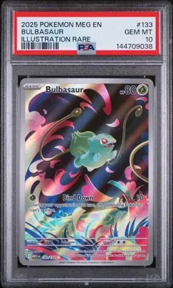 2025 POKEMON MEG EN-MEGA EVOLUTION ILLUSTRATION RARE #133 BULBASAUR PSA 10 - Image 1