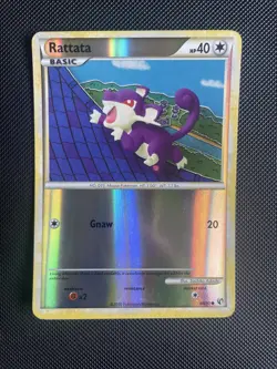 Rattata 64/90 HGSS Undaunted Reverse Holo Pokemon Card LP - Image 1