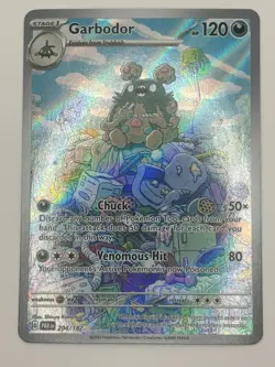 Pokemon TCG Garbodor SV04 Paradox Rift Illustration Rare Holo 204/182 NM - Image 1