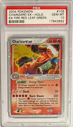 2004 Pokemon EX Fire Red Leaf Green Charizard ex #105 Holo PSA 10 - Image 3
