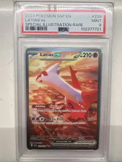 2024 POKEMON SSP EN LATIAS EX SPECIAL ILLUSTRATION RARE 239/191 PSA 9 MINT - Image 1