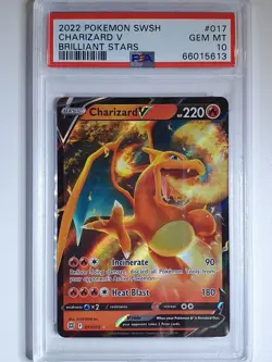 2022 Pokemon Charizard V 017/172 Brilliant Stars - PSA 10 - Image 1